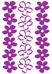 Stickers jolies fleurs d�coup�s � la forme dans vinyle de couleur unie. Planche de 17 stickers Fleurs.