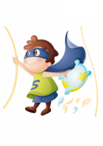 Stickers justicier et son oreiller.