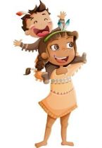 Stickers l\'Indienne et son petit bout