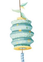 Stickers lampion bleu pour d�corer votre int�rieur. Ce sticker lampion d�coratif fera le bonheur des enfants et des parents. Ce sticker apportera une touche de nature, d\'amour et de douceur sur les murs de la chambre de votre enfant.  Sticker imprim� sur du vinyle adh�sif et d�coup� � la forme. Gamme de stickers enfants Jardin secret, cr�ation Kmiep.