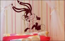 Le stickers lapine cartoon pour d�corer une chambre d\'enfant