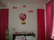 Stickers deux lapinous en montgolfi�re en vente exclusivement sur Idzif.com