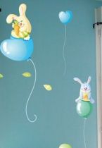 Stickers lapinous et leurs ballons