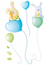 Stickers lapinous et leurs ballons