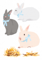 Stickers lapins aux n�uds bleux