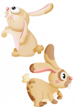 Stickers lapins bruns