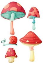 Stickers les champignons et l\'escargot
