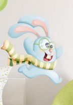 stickers lapin bleu
