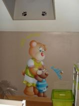 Stickers maman ours et son oursin avec la citation "petit moment c�lin" en vente sur Idzif.com