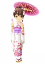 Stickers manga fille � l'ombrelle