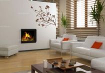 Stickers muraux Branche fleurie d�coup�e � la forme dans vinyle de couleur unie.