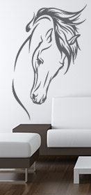 stickers tete de cheval au trait