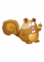 Sticker mural enfant. Sticker Ecureuil imprim� sur adh�sif avec d�coupe � la forme. Il adore se cacher et ronger tout ce qu\'il lui passe sous les dents! Stickers Vu dans M6 D&CO.