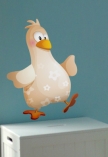 stickers muraux enfants. Le sticker oie fait partie de la gamme des stickers enfants animaux de la ferme, ce sticker est imprim� sur adh�sif autocollant et d�coup� � la forme. Tous les stickers muraux enfants iDzif sont fabriqu�s sur mesure, il existe plus de 1500 mod�les de stickers sur ce site.