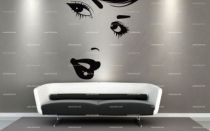stickers mural visage femme