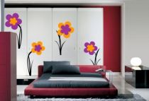 stickers muraux herbes d�coup�s � la forme dans vinyle de couleur unie. Planche de 4 stickers herbes