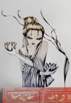 stickers lotus geisha