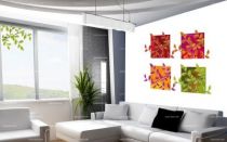 stickers cadre feuilles vertes