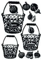 Stickers oignons et corbeille pour d�corer la cuisine
