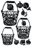 Stickers oignons et corbeille pour d�corer la cuisine