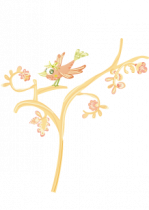 Stickers oiseau attentif dans l\'arbre