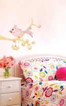 Stickers oiseau rose sur la branche
