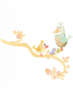 Stickers oiseaux en famille