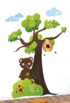 stickers muraux miel ourson