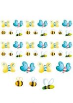 Stickers ourson, planche de papillons et d\'abeilles.