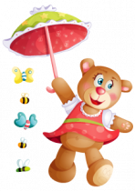 stickers ourson et son ombrelle