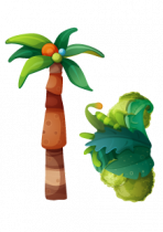 Stickers palmier et buisson.