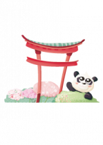 Stickers panda et torii