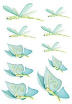 Stickers papillons et libellules, ces charmants insectes. Cette planche de stickers d�coratif permet de d�corer selon vos envies, la chambre de votre enfant. Ce sticker apportera une touche de nature, d\'amour et de douceur sur les murs des chambres d\'enfants.  Sticker imprim� sur du vinyle adh�sif et d�coup� � la forme. Gamme de stickers enfants Jardin secret, cr�ation Kmiep.