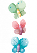 Sticker trio de papillons pour la chambre de bebe