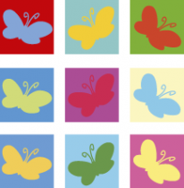 Stickers papillons pop art