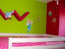 Stickers deux papillons roses f��riques pour d�corer la chambre d\'une petite fille en vente sur Idzif.com