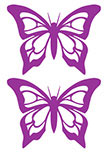 Stickers Papillons. Planche de 2 stickers papillons d�coup�s � la forme dans vinyle de couleur unie.