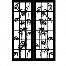 Le stickers paravent chinois bambous en noir pour une d�coration exotique