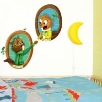 Le stickers personnalisables castors pour d�corer la chambre des enfants sur le th�me de la montagne