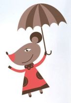 Stickers petit lapin et son parapluie