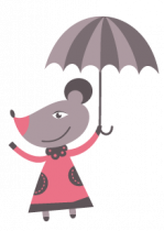Stickers petit lapin et son parapluie