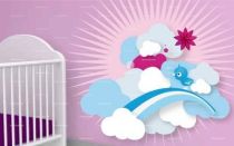 Stickers petit oiseau dans les nuages.