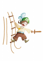 Stickers pirate : Capitaine Jack. Stickers pirate Capitaine Jack imprim� sur adh�sif avec d�coupe � la forme. Vous pouvez choisir la longueur de votre corde gr�ce aux deux �l�ments compl�mentaires. A l\'abooordage moussaillon!!