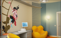 Le stickers pirate arm� pour d�corer une chambre d\'enfant