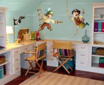 Stickers muraux enfants : Capitaine Sam imprim� sur adh�sif avec d�coupe � la forme. Vous pouvez choisir la longueur de votre corde gr�ce � un �l�ment compl�mentaire. A l\'abooordage moussaillon!!