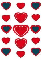 Stickers planche de coeurs.