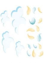 Stickers planche de nuages et plumes