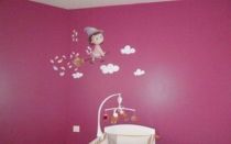 Stickers planche de nuages et plumes