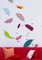 stickers muraux plumes