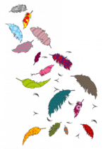 Stickers plumes color�es